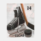 COUVERTURE POLAIRE NOM PERSONNALISÉ GLACE HOCKEY FLEECE BLANKET (Devant)