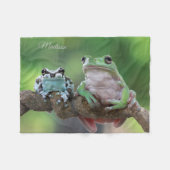 Couverture Polaire Nom personnalisé Grenouille Blanche polaire (Devant (Horizontal))