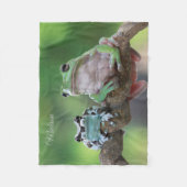 Couverture Polaire Nom personnalisé Grenouille Blanche polaire (Devant)