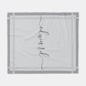 Couverture Polaire Nom personnalisé gris simple (Devant (Horizontal))