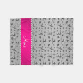 Couverture Polaire Nom personnalisé gymnastique argent (Devant (Horizontal))