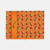 Couverture Polaire Nom personnalisé hamburgers orange frites points (Devant (Horizontal))