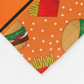 Couverture Polaire Nom personnalisé hamburgers orange frites points (Coin)