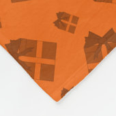 Couverture Polaire Nom personnalisé hérisson orange Noël présente (Coin)