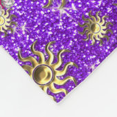 Couverture Polaire Nom personnalisé indigo purple or soleils (Coin)