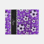Couverture Polaire Nom personnalisé Indigo violet parties scintillant (Devant (Horizontal))