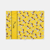 Couverture Polaire Nom personnalisé jaune brittany spaniel dogs (Devant (Horizontal))