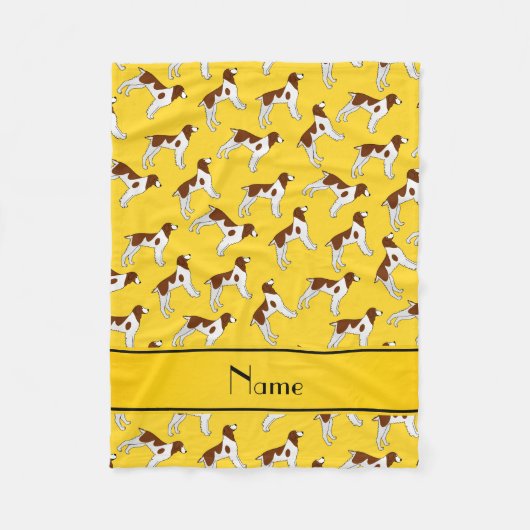 Couverture Polaire Nom personnalisé jaune brittany spaniel dogs (Devant)