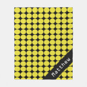 Couverture Polaire Nom personnalisé jaune et noir Pois (Devant)