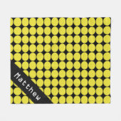 Couverture Polaire Nom personnalisé jaune et noir Pois (Devant (Horizontal))