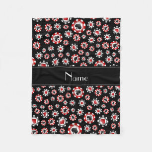 Couverture Polaire Nom personnalisé jetons de poker noir