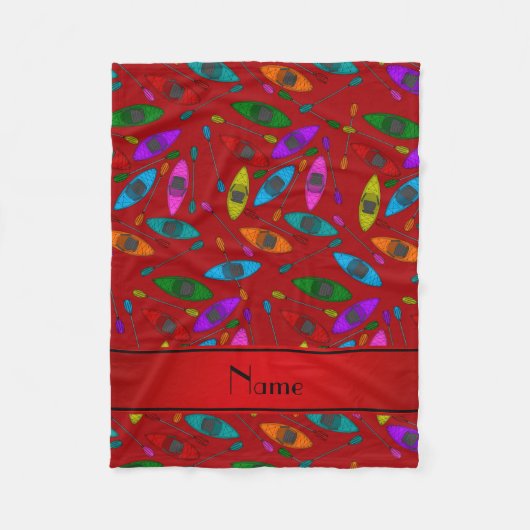 Couverture Polaire Nom personnalisé kayaks arc-en-ciel rouge (Devant)