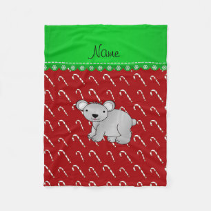 Couverture Polaire Nom personnalisé koala rouge sucres de canne de no