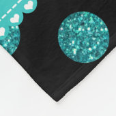 Couverture Polaire Nom personnalisé koala turquoise pois (Coin)