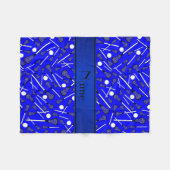 Couverture Polaire Nom personnalisé lacrosse bleue (Devant (Horizontal))