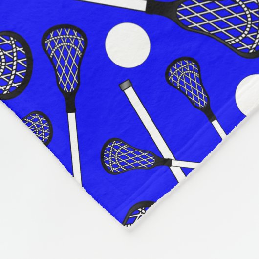 Couverture Polaire Nom personnalisé lacrosse bleue (Coin)