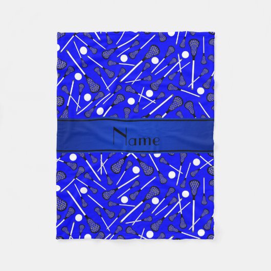 Couverture Polaire Nom personnalisé lacrosse bleue (Devant)