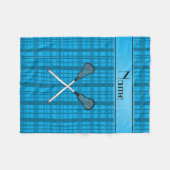 Couverture Polaire Nom personnalisé lacrosse ciel bleu plaid (Devant (Horizontal))
