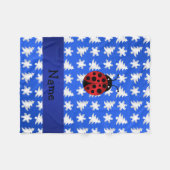 Couverture Polaire Nom personnalisé ladybug bleu flocons de neige arb (Devant (Horizontal))