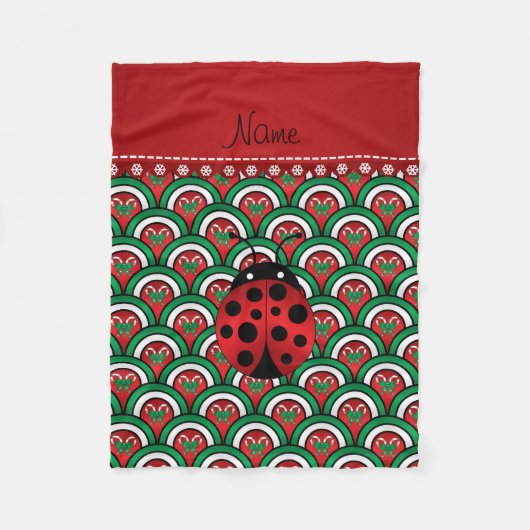 Couverture Polaire Nom personnalisé ladybug demi-cercles sucres de ca (Devant)