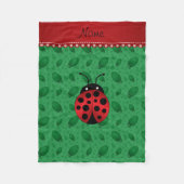 Couverture Polaire Nom personnalisé ladybug vert feu arbres (Devant)