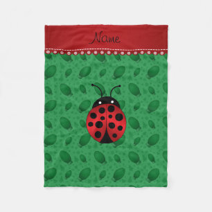 Couverture Polaire Nom personnalisé ladybug vert feu arbres