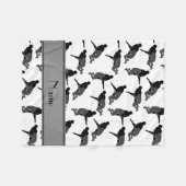 Couverture Polaire Nom personnalisé lutte blanche (Devant (Horizontal))