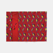 Couverture Polaire Nom personnalisé lutteurs rouges sur tapis (Devant (Horizontal))