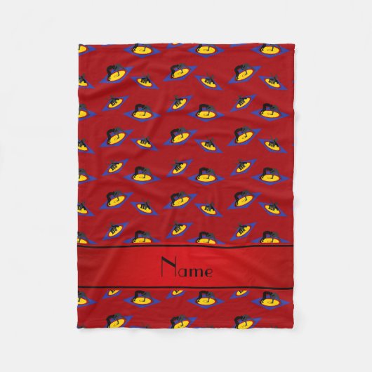 Couverture Polaire Nom personnalisé lutteurs rouges sur tapis (Devant)