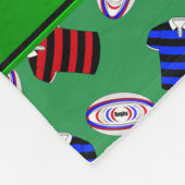 Couverture Polaire Nom personnalisé maillots verts boules de rugby (Coin)