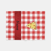 Couverture Polaire Nom personnalisé mignon pizza rouge à damiers (Devant (Horizontal))