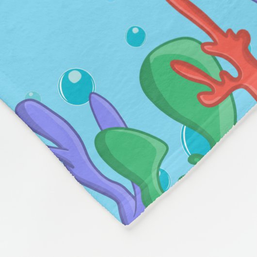 Couverture Polaire Nom personnalisé mignon Requin Océan Sea Life Enfa (Coin)