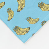 Couverture Polaire Nom personnalisé mignon singe bleu banane jaune (Coin)