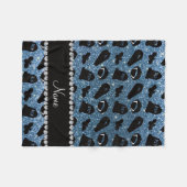 Couverture Polaire Nom personnalisé misty bleu parties scintillant va (Devant (Horizontal))