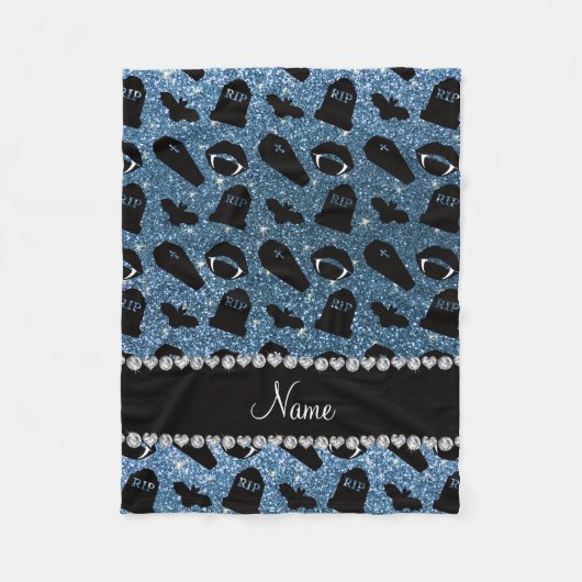 Couverture Polaire Nom personnalisé misty bleu parties scintillant va (Devant)