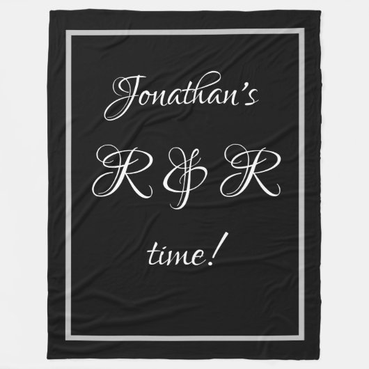 Couverture Polaire Nom personnalisé moderne Jonathan's R&R time Cute (Devant)