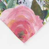 Couverture Polaire Nom personnalisé Monogramme Aquarelle Florale (Coin)