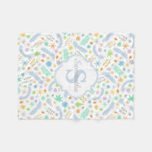 Couverture Polaire Nom personnalisé / Monogramme Bébé Fille Blanche p (Devant (Horizontal))