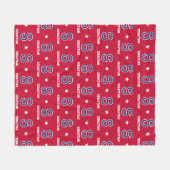 Couverture Polaire Nom personnalisé Monogramme Star Crimson Navy (Devant (Horizontal))