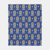 Couverture Polaire Nom personnalisé Monogramme Star Gold Navy (Devant)