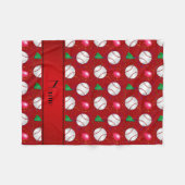 Couverture Polaire Nom personnalisé motif d'anniversaire de base-ball (Devant (Horizontal))