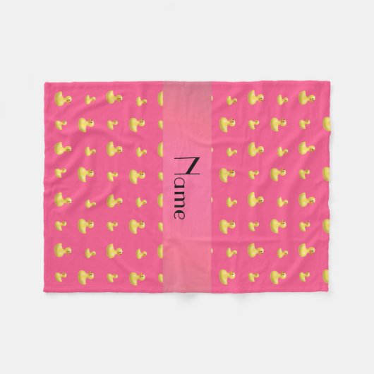 Couverture Polaire Nom personnalisé motif de canard en caoutchouc ros (Devant (Horizontal))