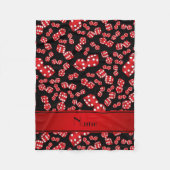 Couverture Polaire Nom personnalisé motif de dés noirs (Devant)