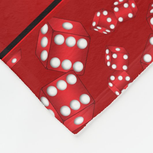 Couverture Polaire Nom personnalisé motif de dés rouges (Coin)
