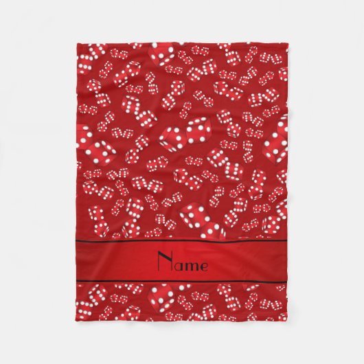 Couverture Polaire Nom personnalisé motif de dés rouges (Devant)