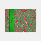 Couverture Polaire Nom personnalisé motif de dés verts (Devant (Horizontal))