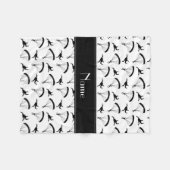 Couverture Polaire Nom personnalisé motif de parachutisme blanc (Devant (Horizontal))