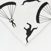 Couverture Polaire Nom personnalisé motif de parachutisme blanc (Coin)