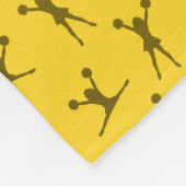Couverture Polaire Nom personnalisé motif de pom-pom girl jaune (Coin)