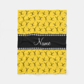Couverture Polaire Nom personnalisé motif de pom-pom girl jaune (Devant)